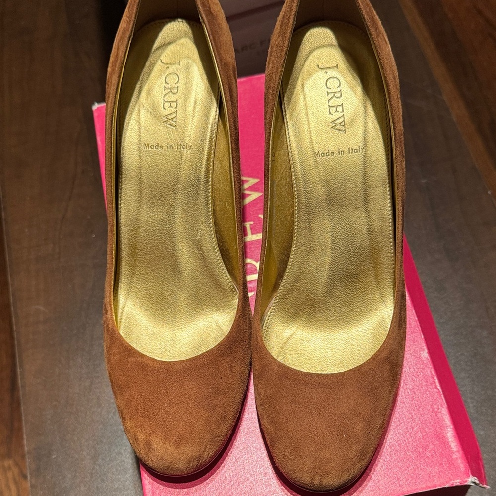 J. Crew Women's Tan Suede Heels